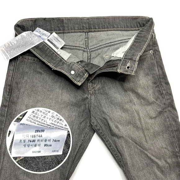 Levi’s Grey Light Wash Slim Straight Leg Jeans - Picture 5 of 6